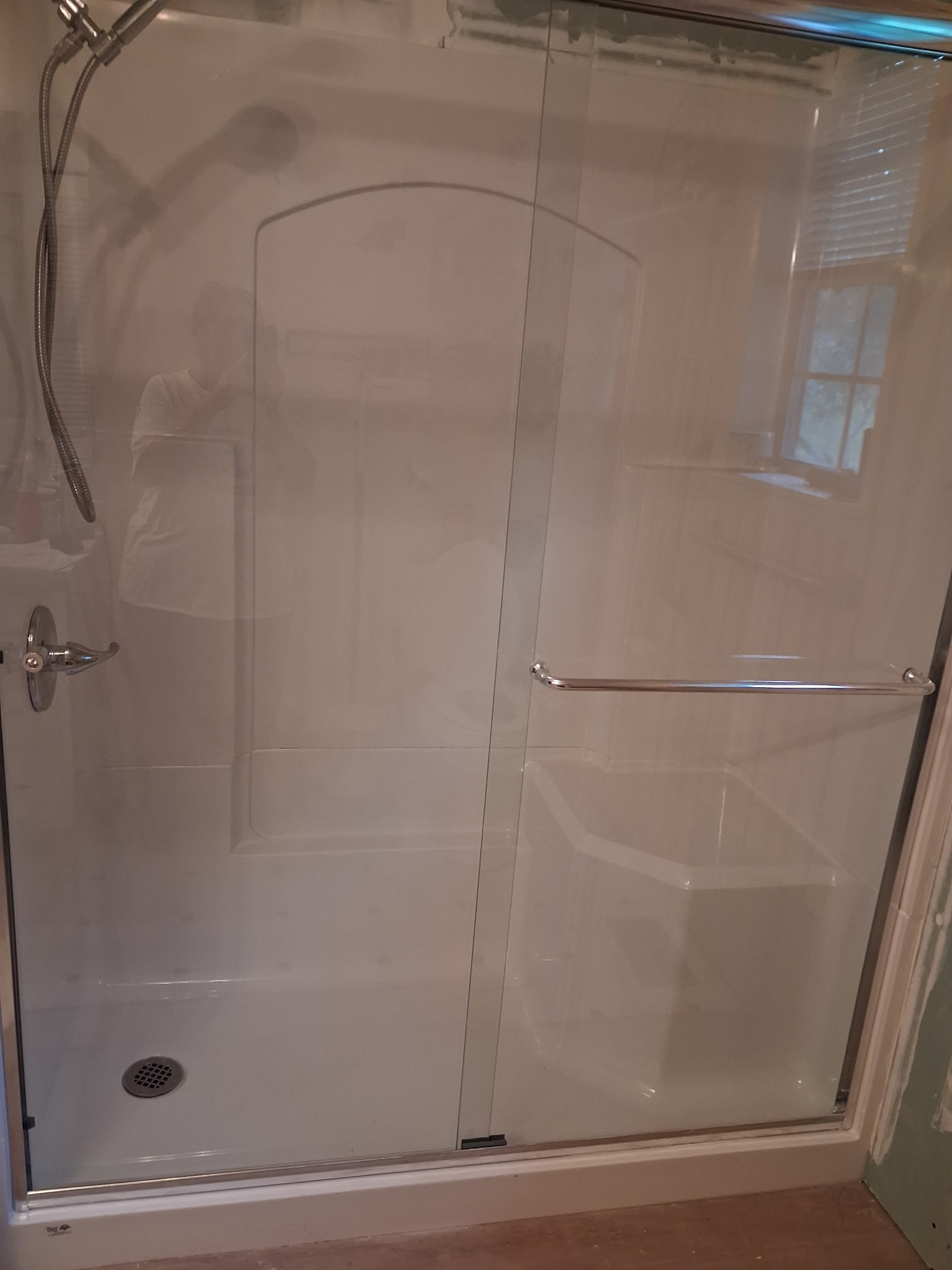 Completed walk-in shower kit replacement